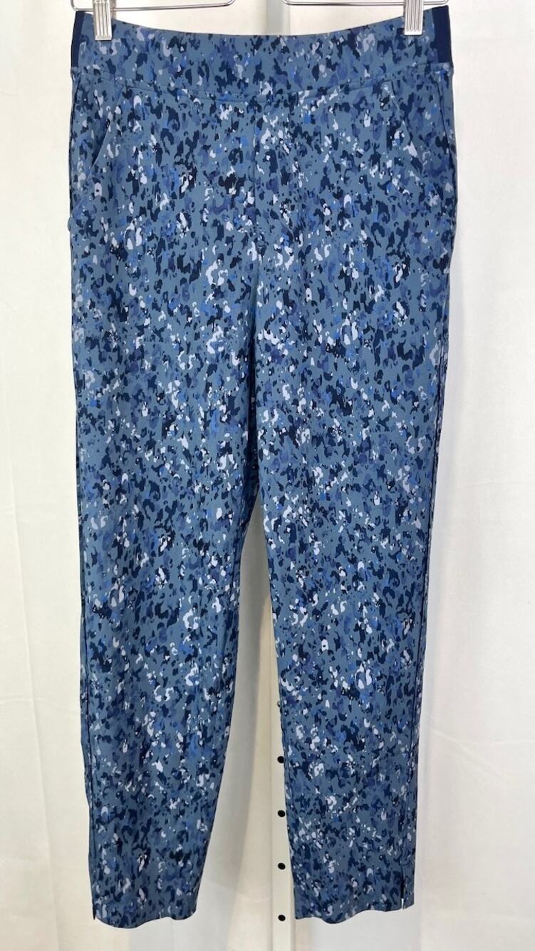 ATHLETA Size 4 Brooklyn Ankle Pants 837436 Captivate Chrome Print Blue